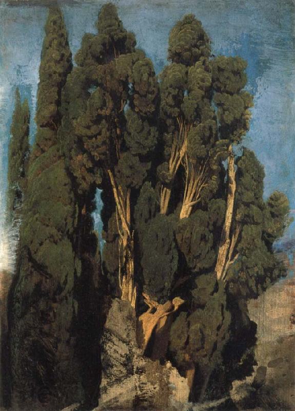 Oswald achenbach Cypresses in the Park at the Villa d-Este Spain oil painting art